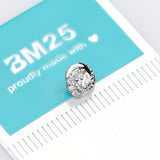 Detail View 2 of 14 Karat White Gold Sparkle Tiered Swirl Dermal Anchor Top Part-Clear Gem