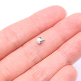 Detail View 2 of 14 Karat White Gold Prong Set Fire Opal Dermal Anchor Top-White Opal