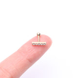 Detail View 2 of 14 Karat Gold Gems Lined Bar Cartilage Tragus Barbell-Clear Gem