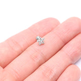 Detail View 2 of 14 Karat White Gold Fire Opal Sparkle Gems Flower Cartilage Tragus Barbell-White Opal