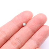 Detail View 3 of 14 Karat White Gold Gem Ball Top Cartilage Barbell-Clear Gem