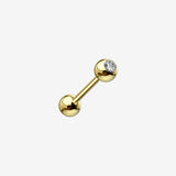14 Karat Gold Gem Ball Top Cartilage Barbell