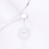 Detail View 1 of 14 Karat White Gold Round Disc Top Bio-Flex Labret
