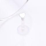 Detail View 1 of 14 Karat White Gold Heart Plate Top Bio-Flex Labret