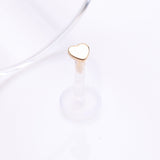 Detail View 1 of 14 Karat Gold Heart Plate Top Bio-Flex Labret