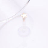 Detail View 1 of 14 Karat Gold Star Plate Top Bio-Flex Labret