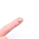 Detail View 2 of 14 Karat Gold Brilliant Fire Opal Spring Flower Bendable Hoop Ring-Blue Opal