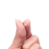 Detail View 2 of 14 Karat Gold Brilliant Trinity Sparkle Bendable Hoop Ring-Clear Gem