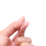 Detail View 3 of 14 Karat White Gold Brilliant Sparkle Crescent Moon Bendable Hoop Ring-Clear Gem