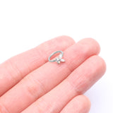 Detail View 2 of 14 Karat White Gold Brilliant Fire Opal Dainty Butterfly Bendable Hoop Ring-White Opal