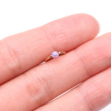 Detail View 2 of 14 Karat Gold Fire Opal Ball CBR Style Bendable Hoop Ring-Purple Opal