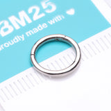 Detail View 2 of 14 Karat White Gold Seamless Clicker Hoop Ring