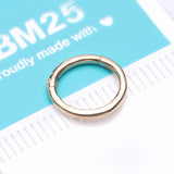 Detail View 2 of 14 Karat Gold Seamless Clicker Hoop Ring