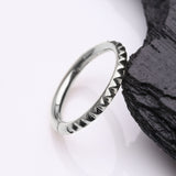 Detail View 1 of 14 Karat White Gold Pyramid Studded Geometric Seamless Clicker Hoop Ring