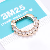 Detail View 2 of 14 Karat Gold Sparkle Multi-Gem Clicker Hoop Ring
