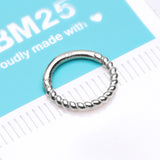 Detail View 2 of 14 Karat White Gold Classic Rope Clicker Hoop Ring