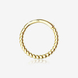 14 Karat Gold Classic Rope Clicker Hoop Ring
