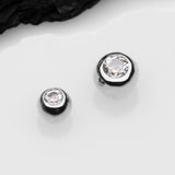 Detail View 1 of 14 Karat White Gold Threaded Solid Gem Ball Top Part