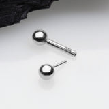 Detail View 2 of 14 Karat White Gold OneFit Threadless Ball Top Barbell