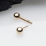 Detail View 2 of 14 Karat Gold OneFit Threadless Ball Top Barbell