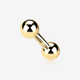 14 Karat Gold OneFit Threadless Ball Top Barbell