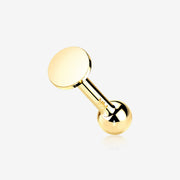 14 Karat Gold OneFit Threadless Flat Round Top Cartilage Barbell*