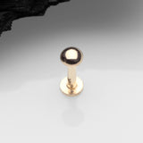 Detail View 1 of 14 Karat Gold OneFit Threadless Dome Top Flat Back Stud Labret