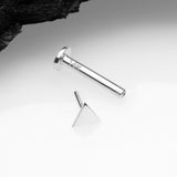 Detail View 2 of 14 Karat White Gold OneFit Threadless Flat Triangle Top Flat Back Stud Labret