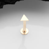 Detail View 1 of 14 Karat Gold OneFit Threadless Flat Triangle Top Flat Back Stud Labret