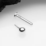 Detail View 2 of 14 Karat White Gold OneFit Threadless Ball Top Flat Back Stud Labret