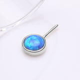 Detail View 1 of 14 Karat White Gold OneFit Threadless Bezel Fire Opal Front Facing Part-Blue Opal