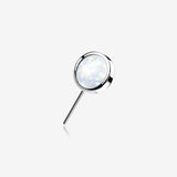 14 Karat White Gold OneFit Threadless Bezel Fire Opal Front Facing Part