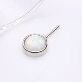 Detail View 1 of 14 Karat White Gold OneFit Threadless Bezel Fire Opal Front Facing Part-White Opal