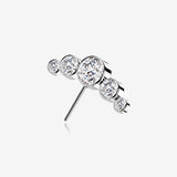 14 Karat White Gold OneFit Threadless Journey Bubble Sparkle Front Facing Part