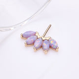 Detail View 1 of 14 Karat Gold OneFit Threadless Brilliant Marquise Fire Opal Flower Front Facing Part-Purple Opal