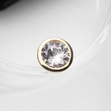 Detail View 1 of 14 Karat Gold OneFit Threadless Bezel Set Gem Top Part-Clear Gem