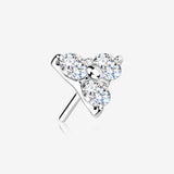 14 Karat White Gold OneFit Threadless Trinity Sparkle Triangle Top Part