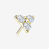 14 Karat Gold OneFit Threadless Trinity Sparkle Triangle Top Part