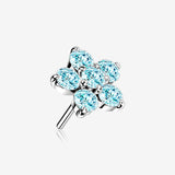 14 Karat White Gold OneFit Threadless Spring Flower Sparkle Top Part