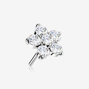 14 Karat White Gold OneFit Threadless Spring Flower Sparkle Top Part