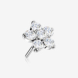 14 Karat White Gold OneFit Threadless Spring Flower Sparkle Top Part