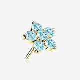 14 Karat Gold OneFit Threadless Spring Flower Sparkle Top Part