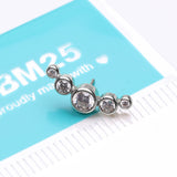Detail View 3 of 14 Karat White Gold OneFit Threadless Journey Bubble Sparkle Top Part-Clear Gem