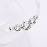 Detail View 1 of 14 Karat White Gold OneFit Threadless Journey Bubble Sparkle Top Part-Clear Gem