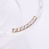 Detail View 1 of 14 Karat Gold OneFit Threadless Brilliant Sparkle Gems Journey Curve Top Part-Clear Gem