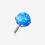 14 Karat White Gold OneFit Threadless Prong Set Fire Opal Top Part