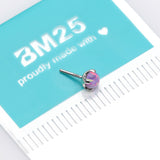Detail View 2 of 14 Karat White Gold OneFit Threadless Prong Set Fire Opal Top Part-Purple Opal