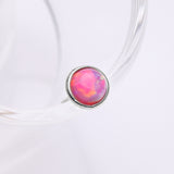 Detail View 1 of 14 Karat White Gold OneFit Threadless Bezel Fire Opal Top Part-Pink Opal