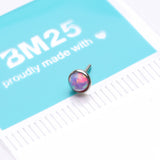Detail View 3 of 14 Karat White Gold OneFit Threadless Bezel Fire Opal Top Part-Purple Opal