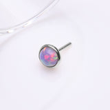 Detail View 2 of 14 Karat White Gold OneFit Threadless Bezel Fire Opal Top Part-Purple Opal